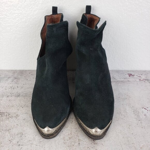 Jeffrey Campbell Cromwell Western Cutout Ankle Booties Black Leather sz 7.5 Boho - Picture 7 of 16